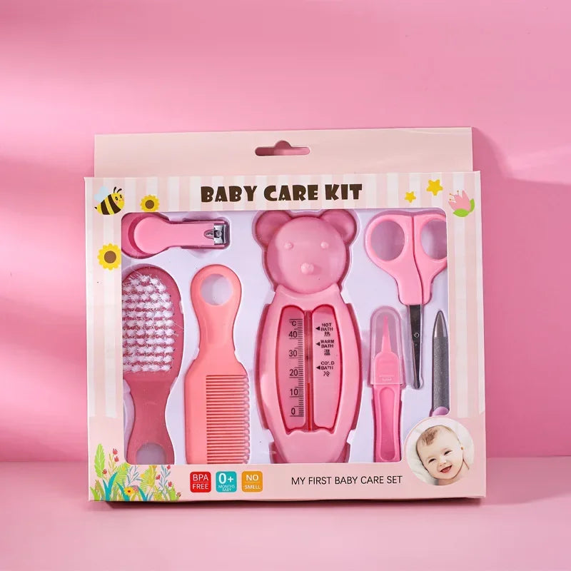 NEW 7PCS Set Brushes, Baby Safety Nail Clippers, Baby Care Set of Infant Water Temperature Gauge Combination Set, Convenient and Safe Babies Hygiene Tools Personal Care Supplies