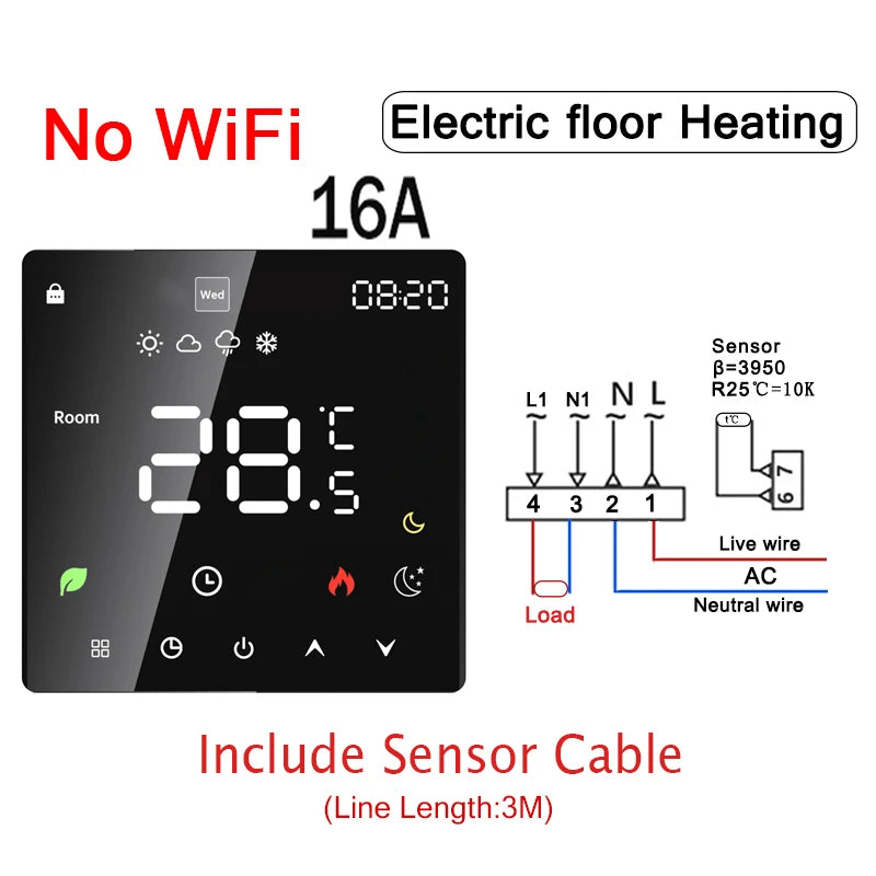 NEW Arrivals TUYA Wi-Fi Smart Thermostat Electric Floor Heating TRV Water Gas Boiler Temperature Voice Remote Controller for Google Home Alexa Support