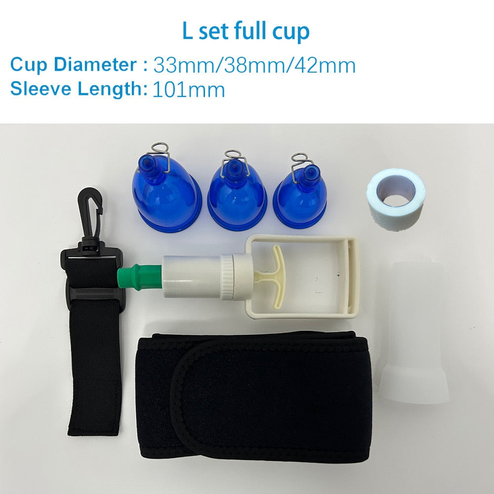 Male Penis Extender Vacuum Cup Set Glans Extension Silicone Sleeve Stretcher Pump Hanger Enlargement Adult Product For Men Tools