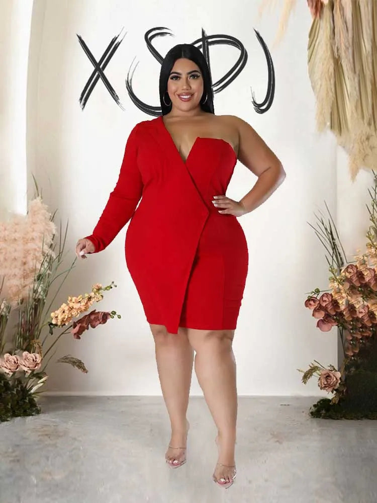 NEW Arrivals XL-4XL UK Plus Size Black-Red-White Evening Party Dresses From Large David Ladies Elegant Chic Dress Short Sexy Dress Chubby Women Clothing Wedding Guest Spring Summer Dress