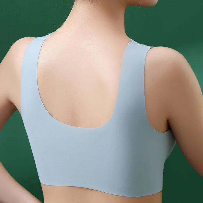 NEW Arrivals L(50KG) -6XL(110KG) Top Quality Ice Silk Seamless Sport Bra Gather Prevent Sagging Underwear No Steel Ring Comfortable Large Size Bra Sexy Vest Bralette Chubby Ladies Underwear