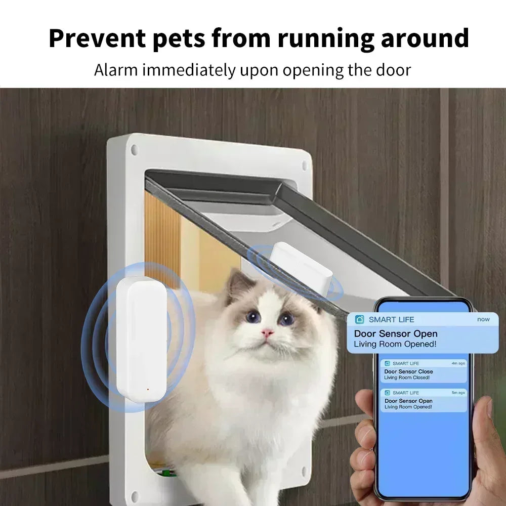 NEW TUYA App Alexa Wi-Fi Door Sensor Window Sensor Smart Home Wireless Door Detector Smart Life APP Remote Control for Alexa Google Home Office Security Supplies