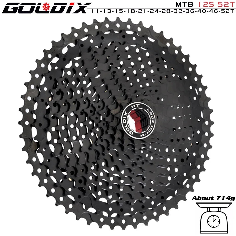 NEW Black MTB Cassette 8/9/10/11/12 Speed 40/42/46/50/50T K7 8/9/10/11/12v Bicycle Freewheel Bicycle Sprocket for Shimano HG Bicycle Accessories Sports Supplies