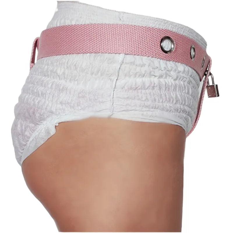 ABDL locking Diaper Lover Lock Accessories Lockable For Adults DDLG Sissy Strap Anti Removal Restraining Bondage Belts