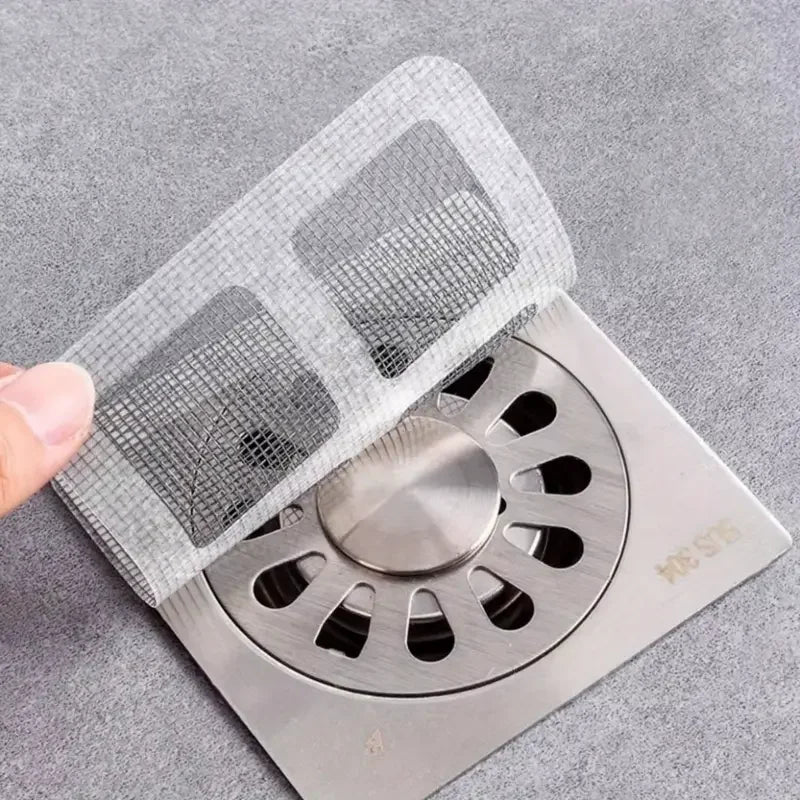 NEW Arrivals Disposable Hair Drain Catcher Mesh Anti-blocking Shower Bathroom Filter Stopper Floor Drains Sticker Window Screen Repair Patches Set Home Bathroom Cleaning Accessories