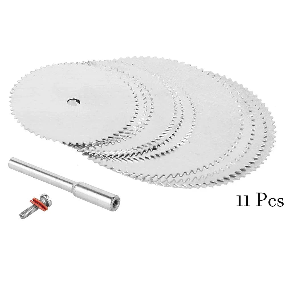 NEW 11PCS Set Mini Circular Saw Blade Set Precision Woodworking Cutting Disc with 1 Rod 22mm 25mm 32mm for Cutting Wood Metal