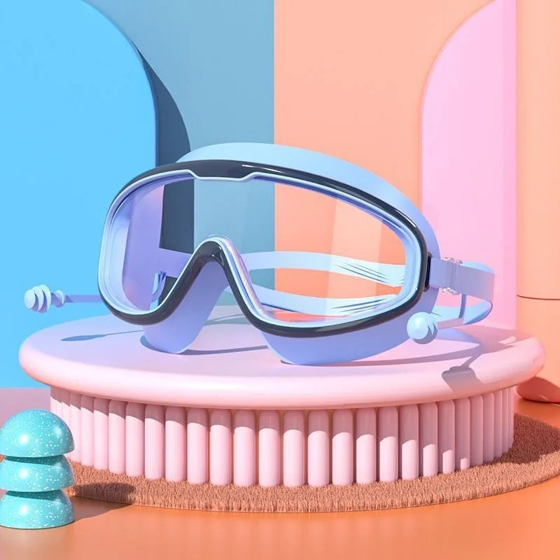 NEW Kids Swimming Goggles Big Frame HD View Anti-Fog Waterproof Children's Swim Goggles Boys and Girls Multi-Colors Home Swimming Pool Beach Clear Vision Goggles