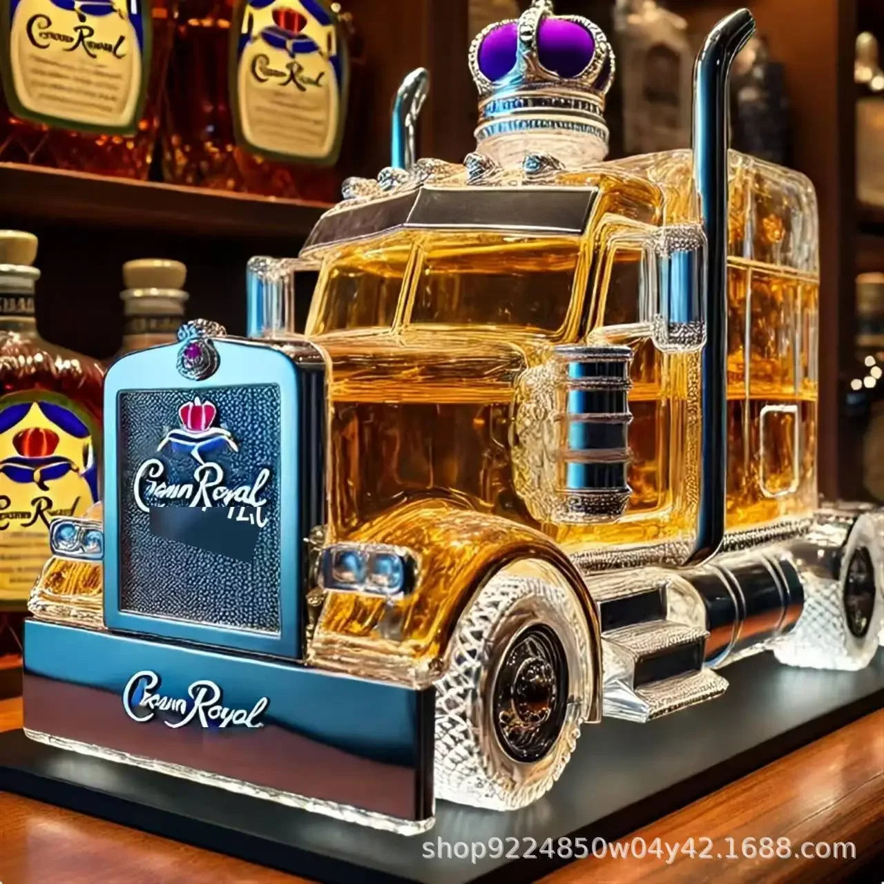 New Unique Semi Truck Whiskey Pure Crystal Bottle, Perfect for Whiskey Wine Bottle Home Office Bar Decor Gifts Hotels Restaurant Pubs Decoration
