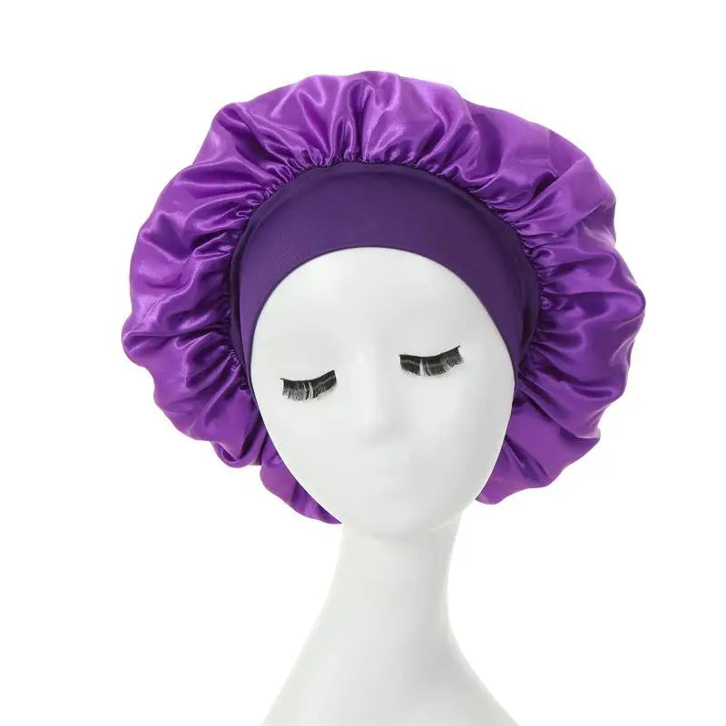 Silky Satin Lined Bonnet Sleep Cap Stay On All Night Hair Wrap Cover Slouchy Beanie For Curly Hair Protection For Women And Men