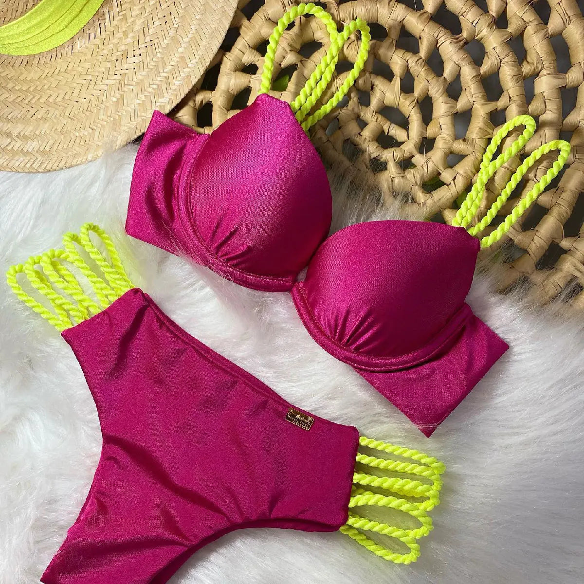 Women Sexy Brazilian Bikini Set Multi-Colors High Waist Black Girls Swimwear Push Up Bikinis Swimsuit Female Bathing Suit Ladies Sexy Beach Wear