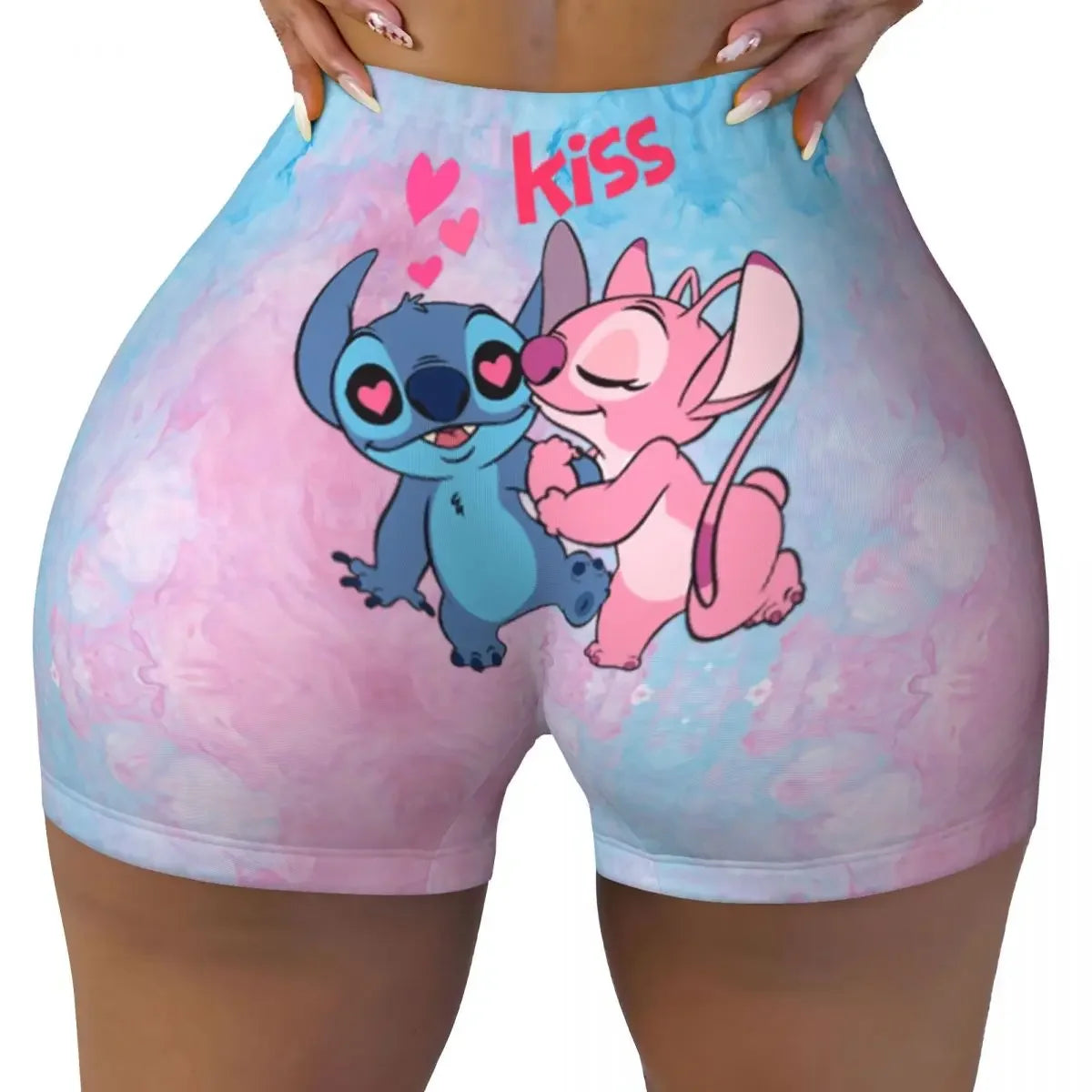 NEW Arrivals S-2XL Women's Stitch Anime Workout Yoga Shorts I Tried Gym Athletic Volleyball Biker Shorts Girls Sports Apparel Accessories