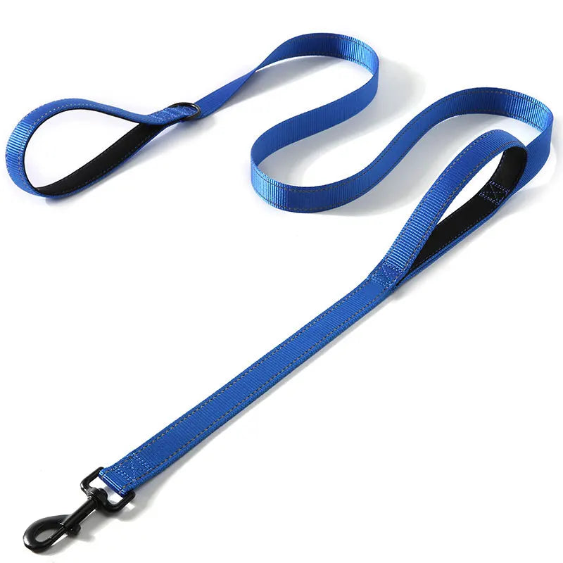 NEW Arrivals 9 Colors 1.2/1.5/1.8m Two Handle Heavy Duty Double Handle Nylon Dog Leash For Training Control Guard Rope Walking Cats Dogs Harness Lead Pets Accessories