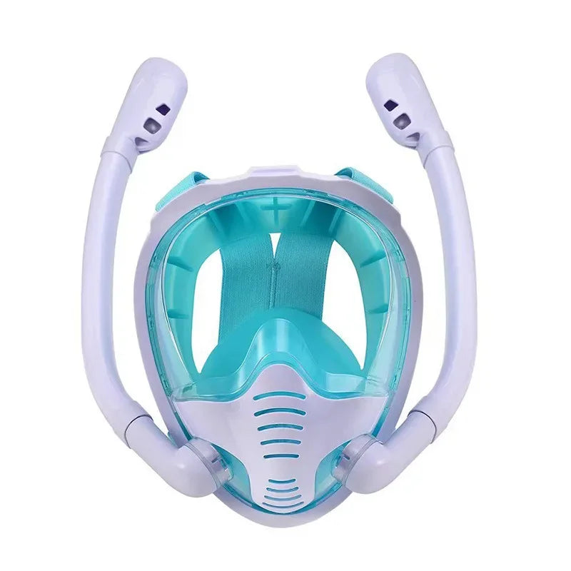 NEW Arrivals S-XL Size Full Face Professional Dive Snorkeling Dry Style Silicone Diving Mask Dual Tube Adult And Children Swimming Water Pool Beach Underwater Accessories Sports Supplies