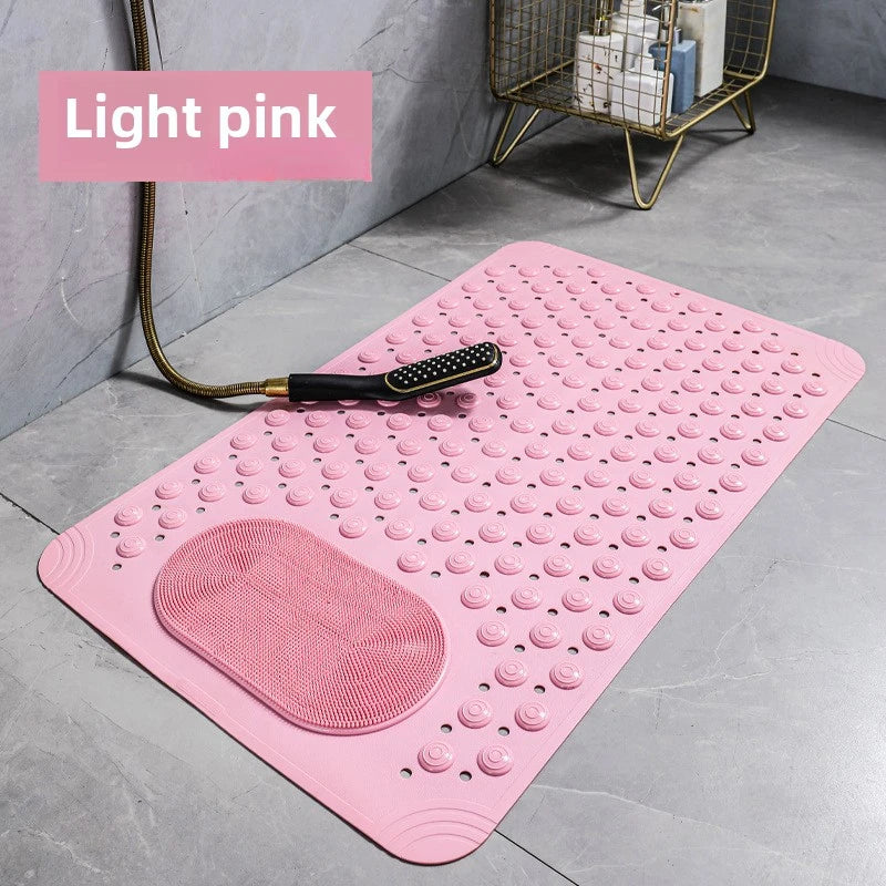 NEW Arrivals 5 Colors 60x90CM Bathroom Non-Slip Mat Solid Color Massage Mat Home Anti-Slip Suction Cup Carpet Waterproof Dirt-Resistant Toilet Hotel Floor Mat