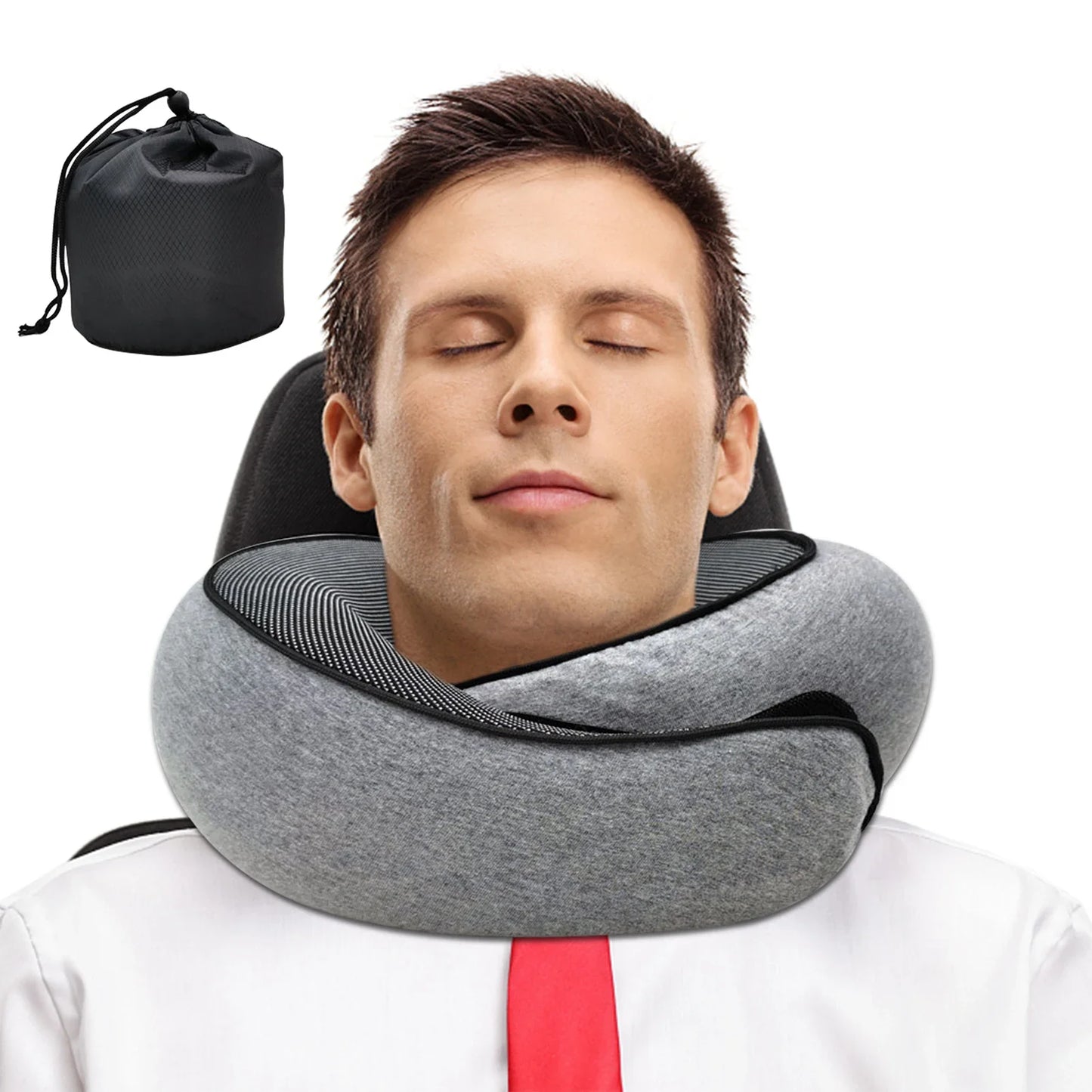 NEW Arrivals 4 Colors U-Shaped Travel Car Airplane Neck Pillow Memory Foam Pillow Snail Style Neck Support Portable Adjustable Soft Noon Break Sleep Pillows Health Care Supplies