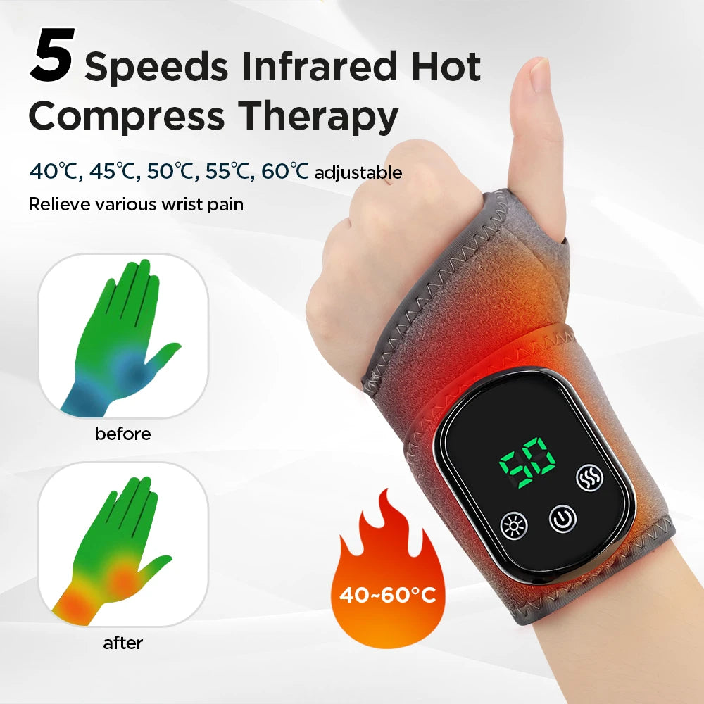 NEW Arrivals Vibration Wrist / Ankle Massager Infrared Hot Compress Therapy Hand / Foot Massager For Joint Pain Relief Heated Massage Brace Body Care Accessories Health Care Supplies