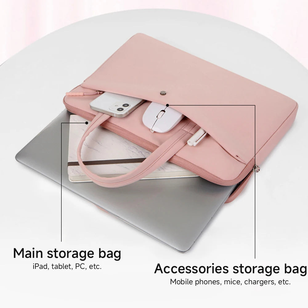 Women Laptop Case Briefcase 13.3in 14.6in 15.6in Handbag for Tablet Mobile Phone Laptop Bag for Mac Book Air Pro Lenovo Xiaomi HP