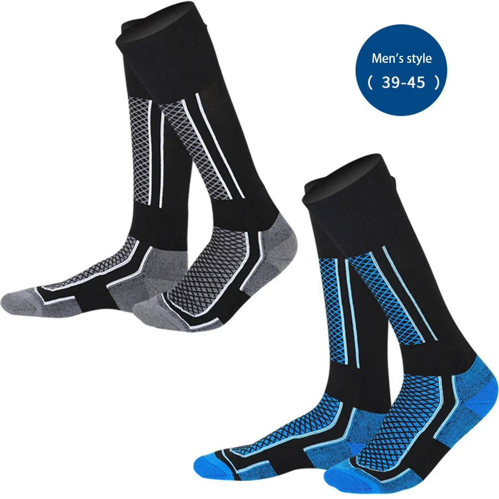 2pcs Winter Warm Thickened Ski Socks Hiking Stockings for Women Men Children Anti-cold Skiing Socks Sportswear