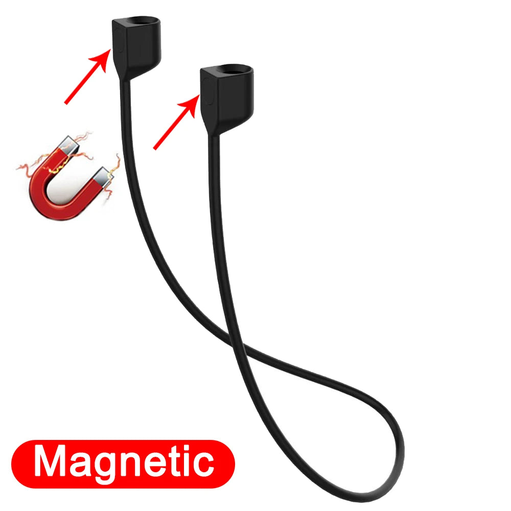 Soft Silicone Anti Lost Magnetic Rope Earphones for Apple Air Pods 2 1 3 Air Pods Pro Bluetooth Wireless Headphone Earbuds Strap