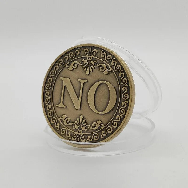 NEW 1PC Bronze Yes or No Commemorative Coin Souvenir Non-Currency Coins Game Prop Challenge Coins Collection Decoration Crafts