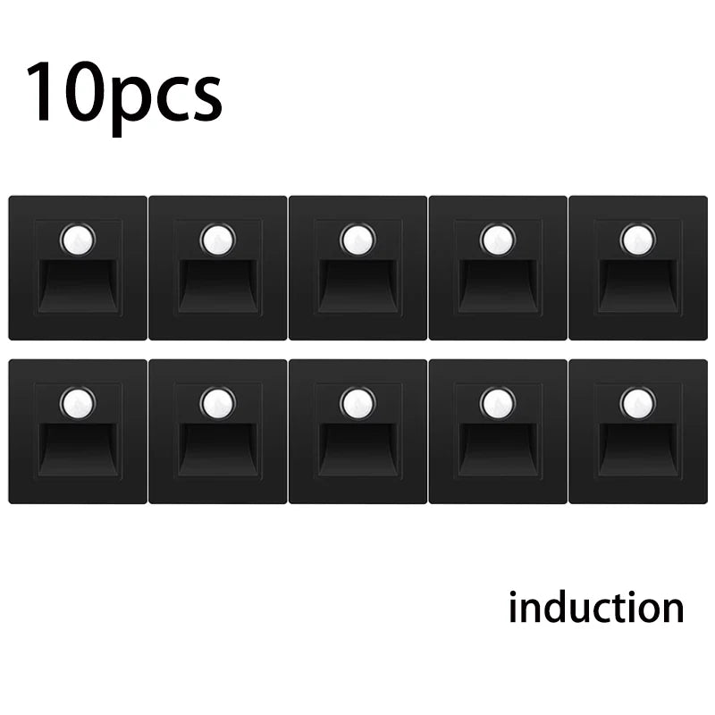 NEW Arrivals 10PCS Set Motion Sensor Light AC110V-240V Infrared Human Body Induction Night Footlight LED PIR Sensor Stairway Corridor Foyer Lighting