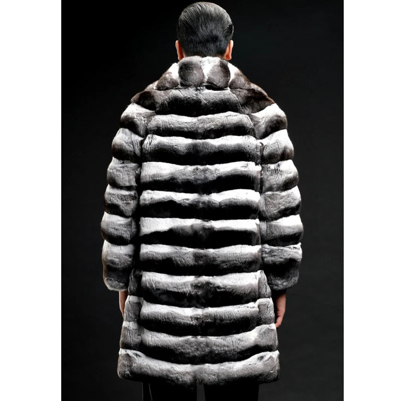 NEW Arrivals S-6XL Plus Size Men's Luxury Fur Coat Faux Mink Fur Coat Mid-Length Male Winter Clothes Zebra Fashion Formal Apparel