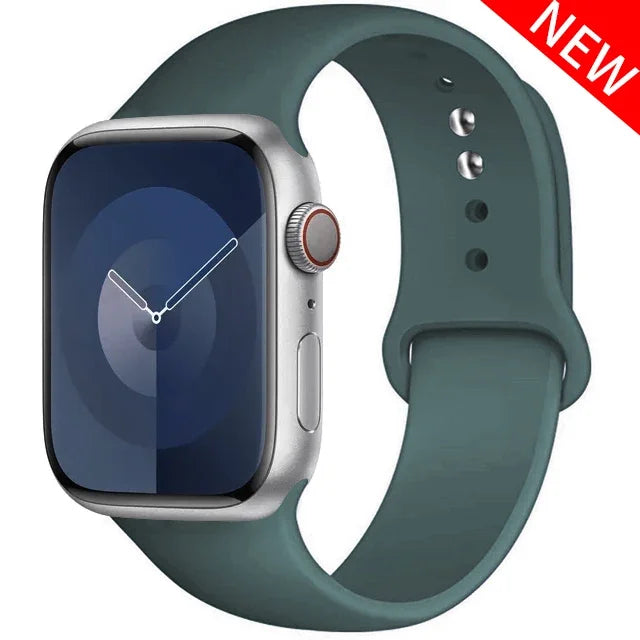 Original Silicone Strap For Apple Watch Band 44mm 38-40 42-46 41-45 46MM 49 mm Bracelet Watch Serie Accessories 10 9 7 4 5 6 8 SE Ultra 2 3 Electronics Supplies