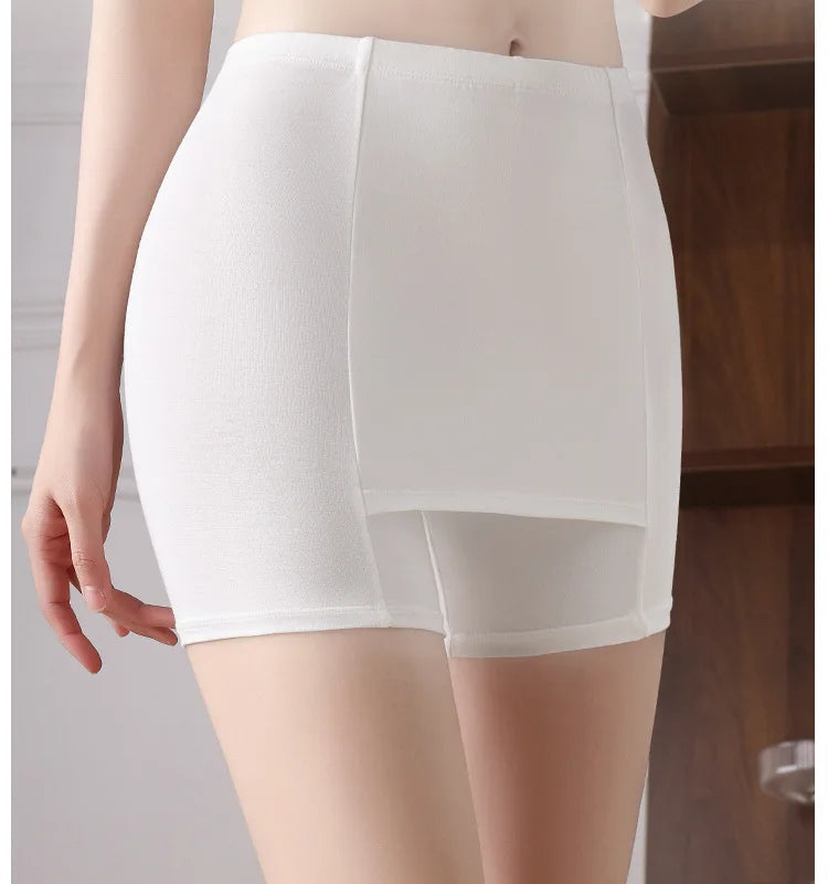 NEW Arrivals M-4XL 3 Colors Women Double Layer Safety Panties Boxer High Waist Protective Shapewear Underwear Seamless Protective Shorts Pants Under the Skirts