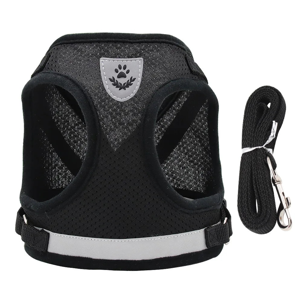 NEW Arrivals Breathable Cat Harness And Leash Escape Proof Pet Clothes Kitten Puppy Dogs Vest Adjustable Easy Control Reflective Cat Harness Pets Safety Accessories