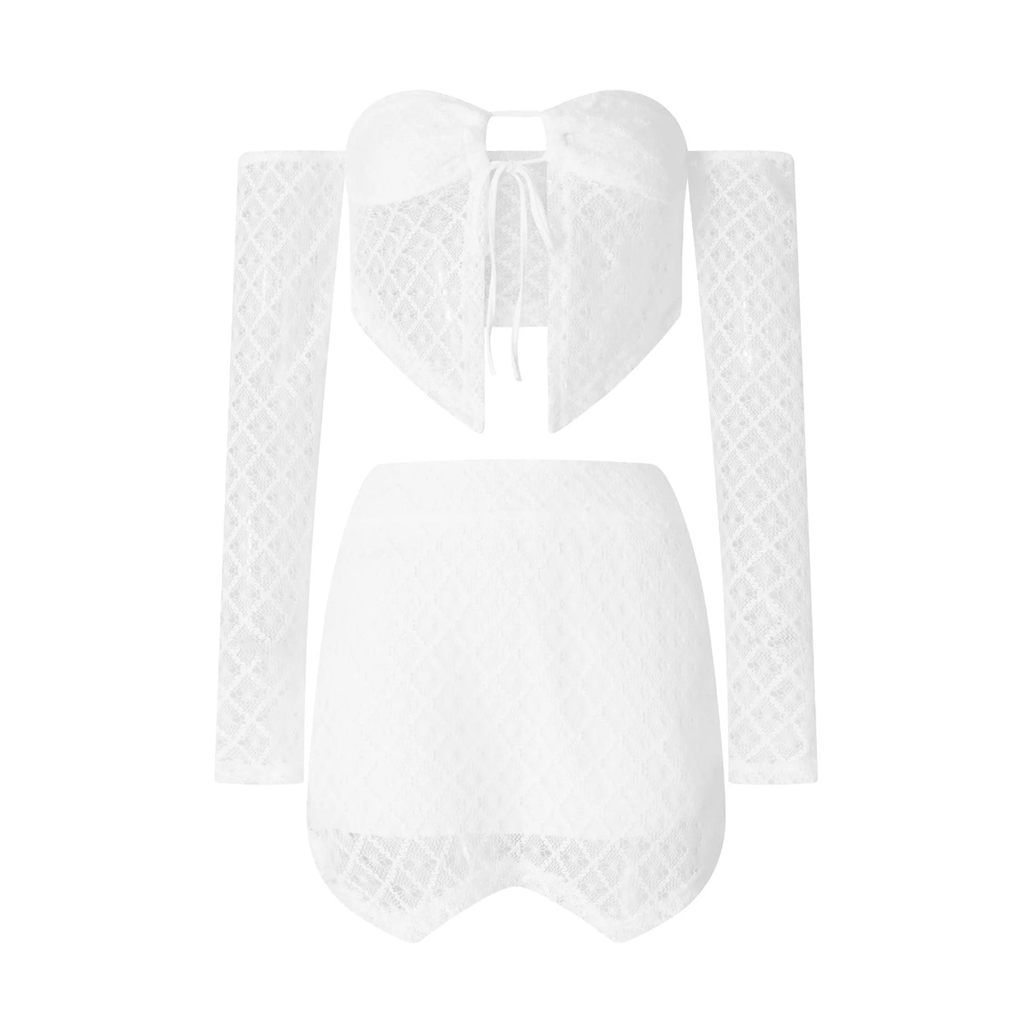NEW Arrivals 2PCS Set White/Black/Blue Color Women Sexy Crochet Knit Skirt Hollow Out Knitted Cami High Waist Bodycon Mini Skirt Outfits Spring Summer Evening Beach Party Night Club Outfit