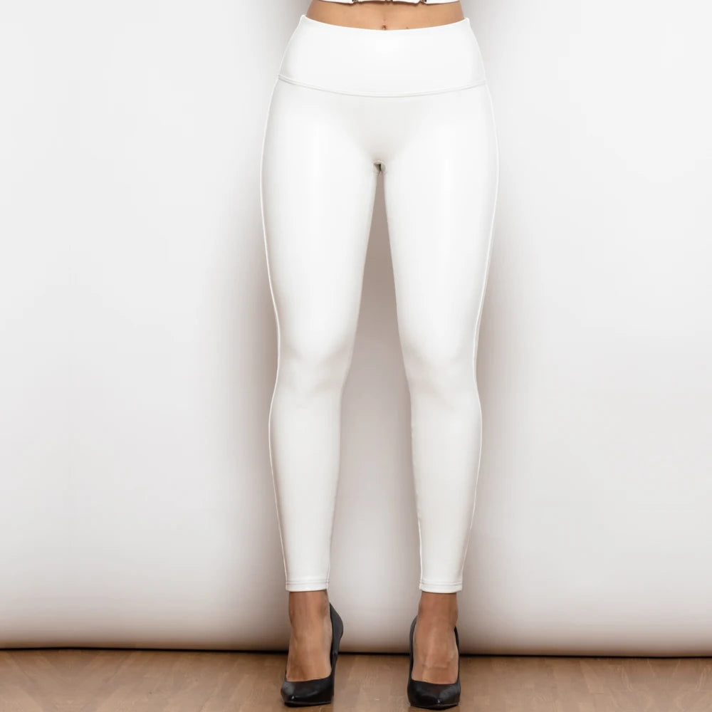 S-3XL 10 Colors Luxury High Quality Regular High Waist Women Female Leather Leggings PU Leather Trousers Skinny Pants Casual Outfit Streetwear Evening Night Clubwear Girls Ladies Luxury Fashion Apparel Supplies