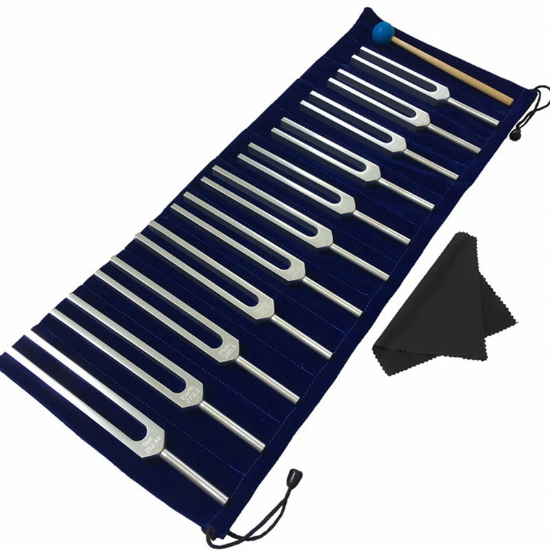 NEW Arrivals 11PCS Set ABME Japanese Tuning Fork Set, For Healing, Sound Therapy, Yoga Meditation With Silicone Hammer Cleaning Cloth And Bag Anti-Stress Depression Reliever Health Care Supplies