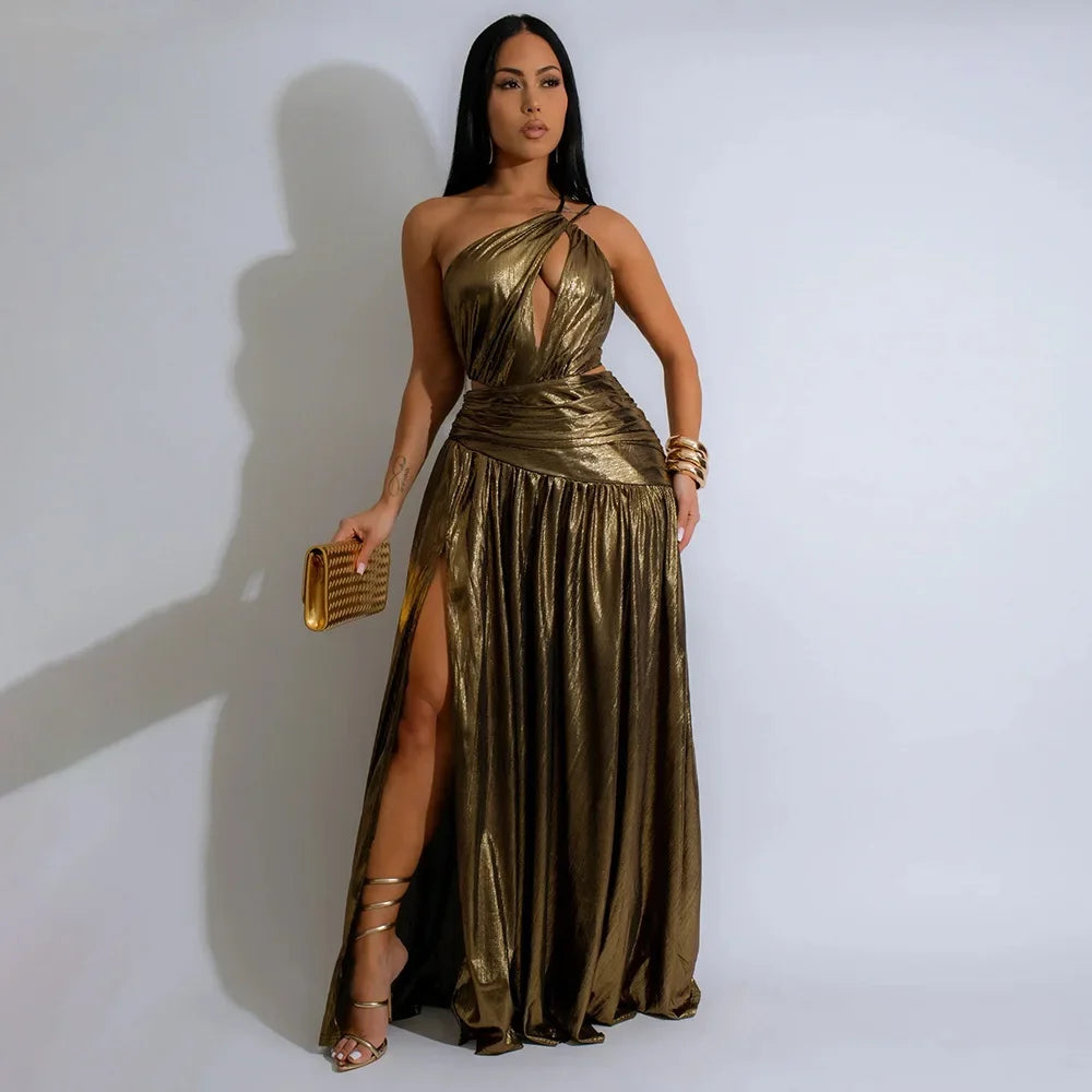 NEW Arrivals S(8)-2XL(18-20) UK Size Black/Golden/Red Women Sexy Sleeveless Backless High Waist Wedding Guest Birthday Party Long Maxi Dress Spring Autumn Sexy Evening Party Split Dresses