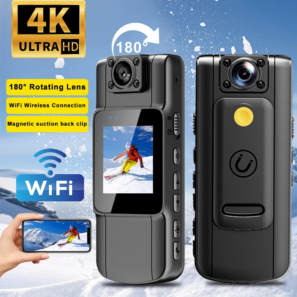 NEW Arrivals 4K 1080P HD WIFI Mini Camera Handheld Back Clip Police Cam Law Enforcement IR Night Vision Smart Portable Camera Car Recorder Accessories Devices Electronics Products