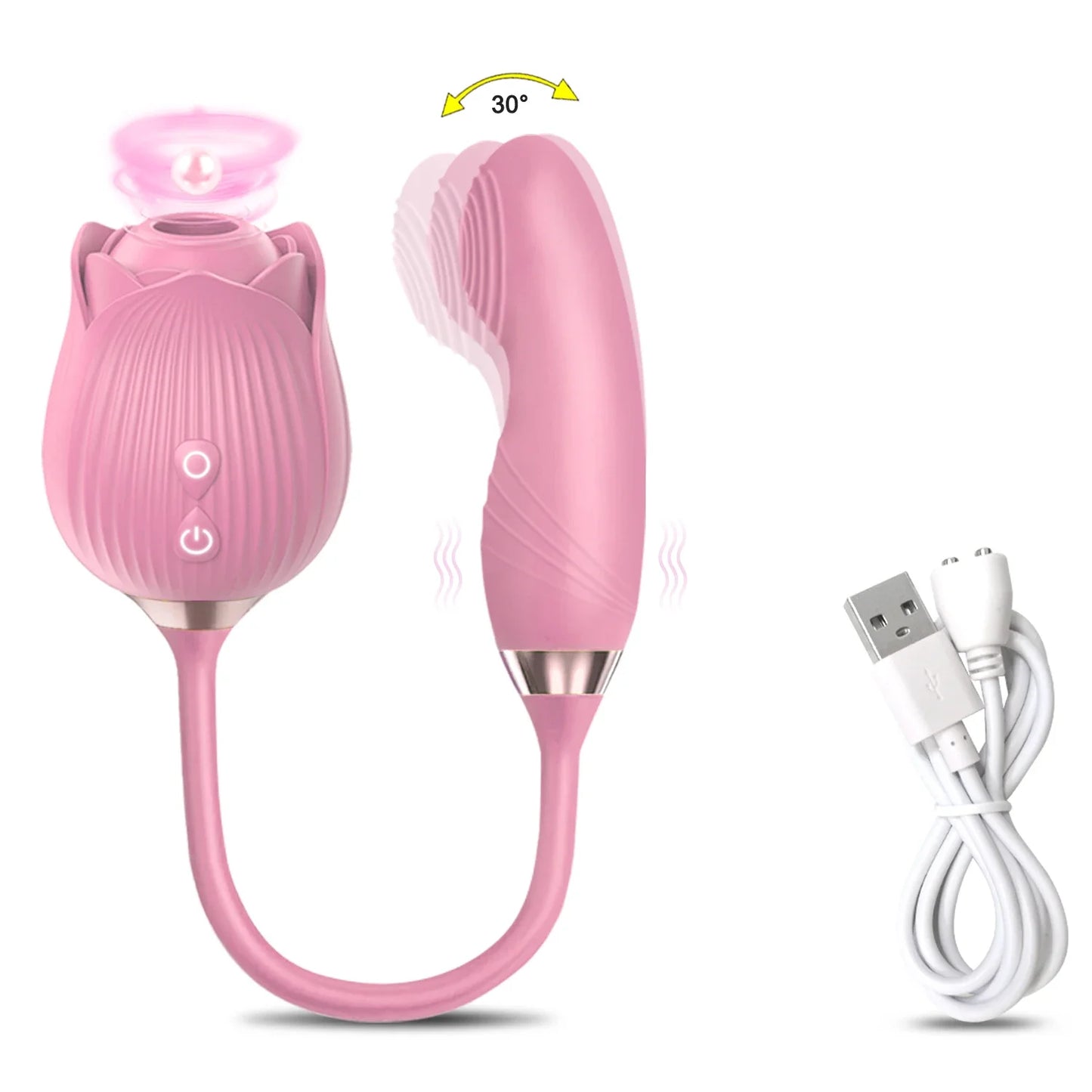 NEW Arrivals Rose-Sucking Thrusting Dildo Vibrator for Women Masturbation Nipple Clit Stimulator Vibrating Egg Tongue Licking Clitoris Sucker Sex Toy