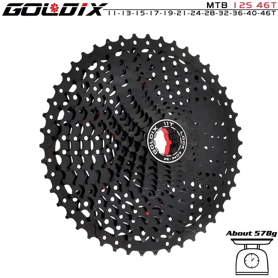 NEW Black MTB Cassette 8/9/10/11/12 Speed 40/42/46/50/50T K7 8/9/10/11/12v Bicycle Freewheel Bicycle Sprocket for Shimano HG Bicycle Accessories Sports Supplies