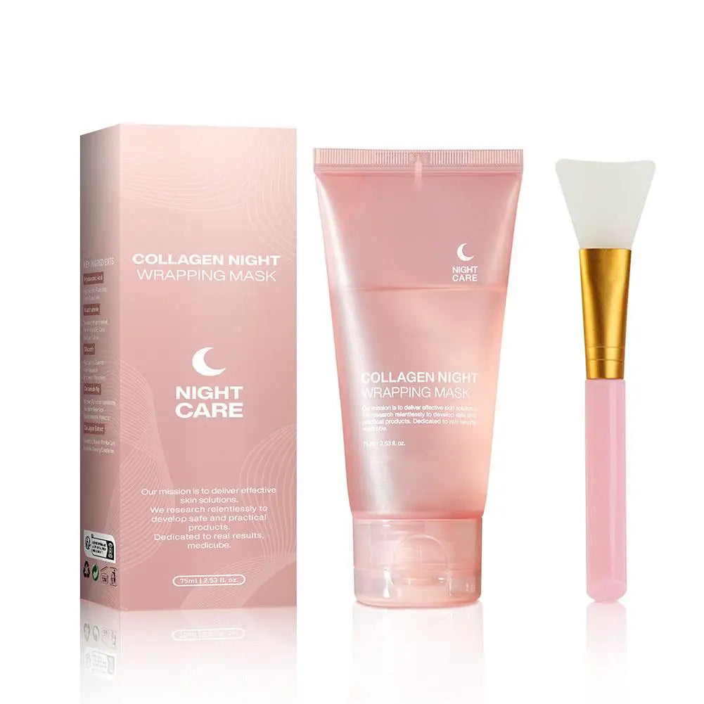 NEW Arrivals Korean Hydrolyzed Collagen Overnight Facial Mask Wrapping Peel-Off Mask Hydrating Firming Mask for Elasticity Reduces Sagging Dullness Skin Care Supplies