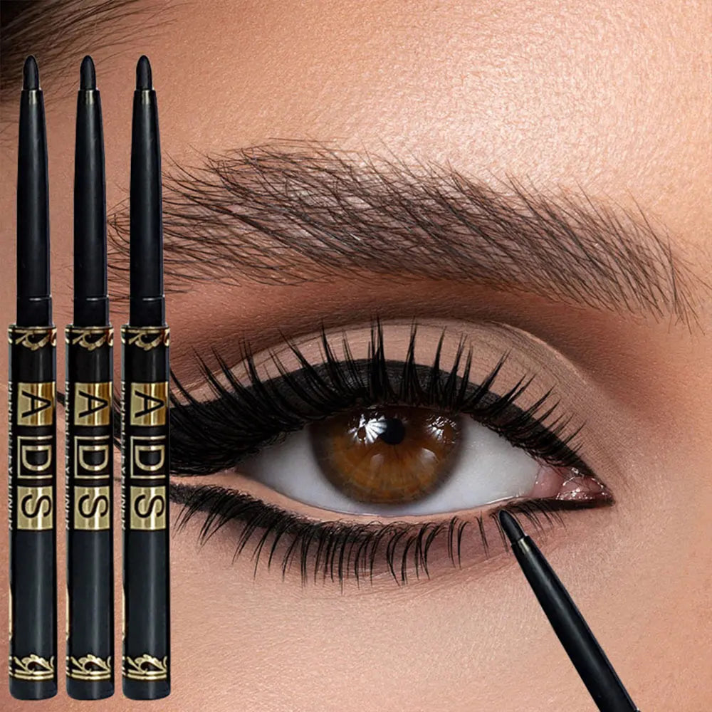 9PCS Set Long-Lasting Waterproof Black Professional Eyeliner Pencil -Smudge-Proof Sweat-Resistant for Bold Eye Makeup, Ideal Gift Women Cosmetic Accessories