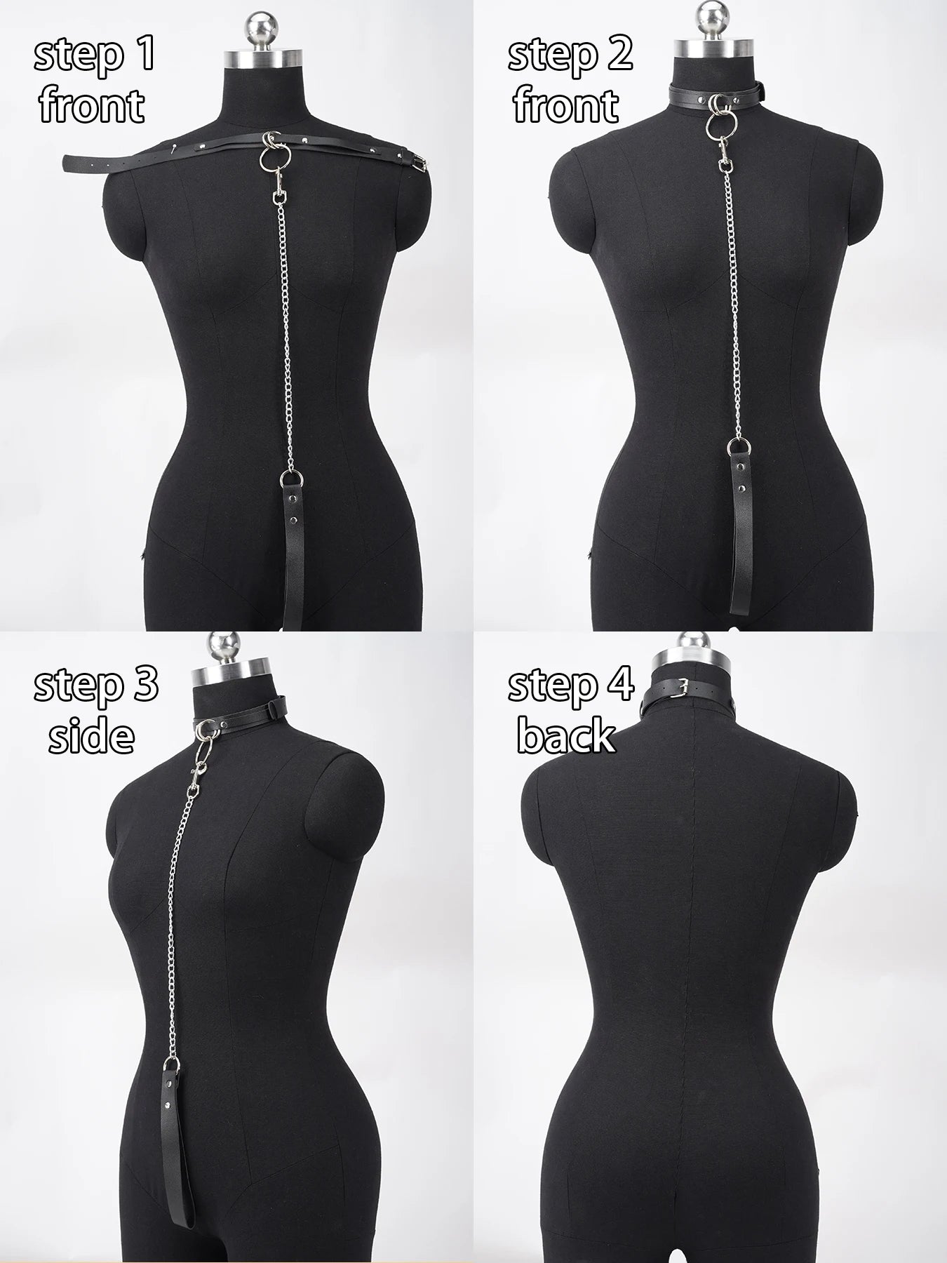 Women's BDSM Fetish Sexy PU Collar with Leash Chain Comfortable and form-fitting, adds a touch of allure Perfect for Sex Parties Adults Sex Toys Accessories