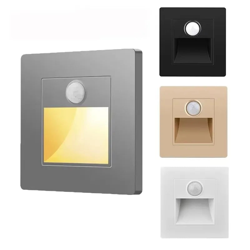NEW Arrivals 10PCS Set Motion Sensor Light AC110V-240V Infrared Human Body Induction Night Footlight LED PIR Sensor Stairway Corridor Foyer Lighting