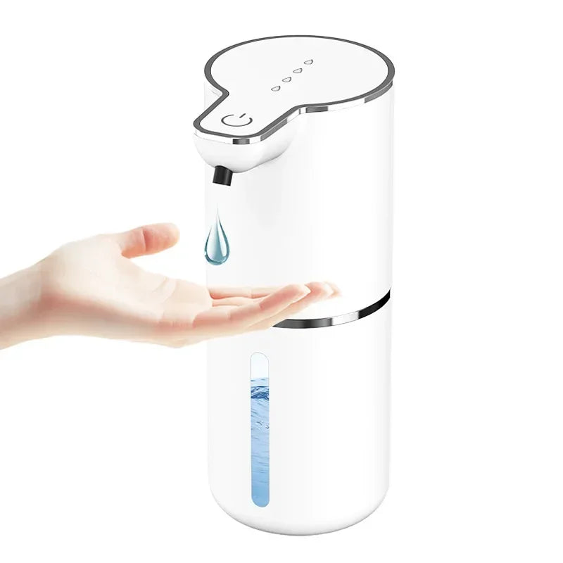 NEW Arrivals Automatic Black/White Soap + Fluids Dispenser Touchless Foaming Soap Dispenser 350ml USB Rechargeable Electric 4 Level Adjustable Foam Soap Dispenser Home Bathroom Kitchen Accessories