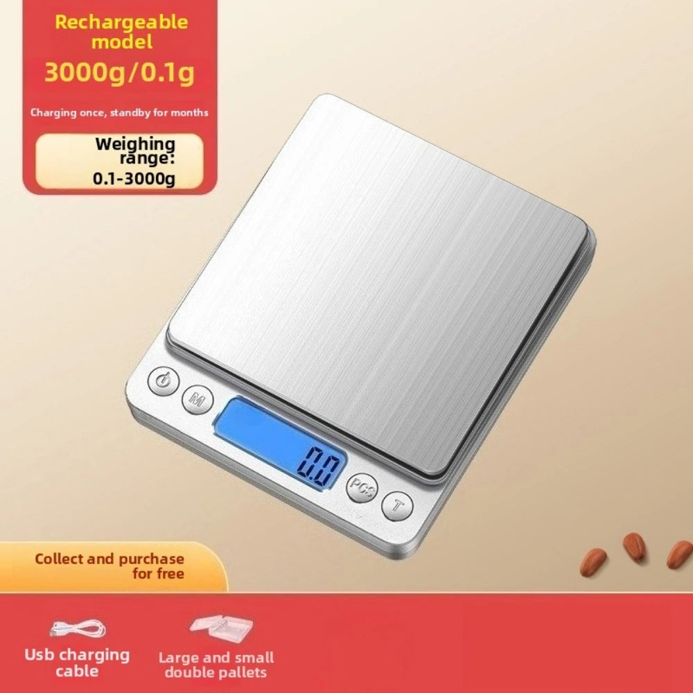 NEW Arrivals Battery 3KG Digital Weight Scale Kitchen Scales Home Coffee Balance Measuring Tools & Scales Accessories Precision Food Dining Bar Garden