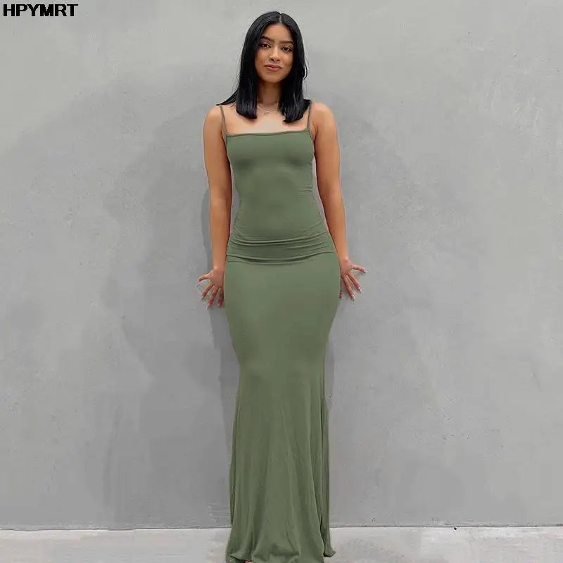 NEW Arrivals 8 Colors Satin Slip Sleeveless Backless Slim Sexy Maxi Dress Spring Women Party Y2K Concise Bodycon Elegant Dresses Female Clothing Summer Evening Beach Party Dress