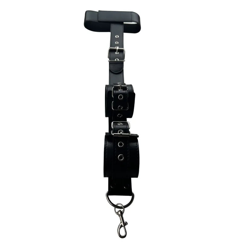 Sex Bondage Collar with Anal Hook Ball Gag BDSM Neck to Wrist Soft Bondage Restraints Kit Anal Ball Fetish Couples Sex Game Tool