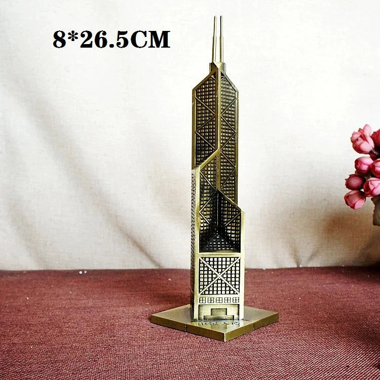 NEW Arrivals 30 Kind Metal Handicrafts Pisa Tower Egyptian Pyramids Building Model Taj Mahal Empire State Building Ornaments Architects Gifts Home Office Decoration Supplies