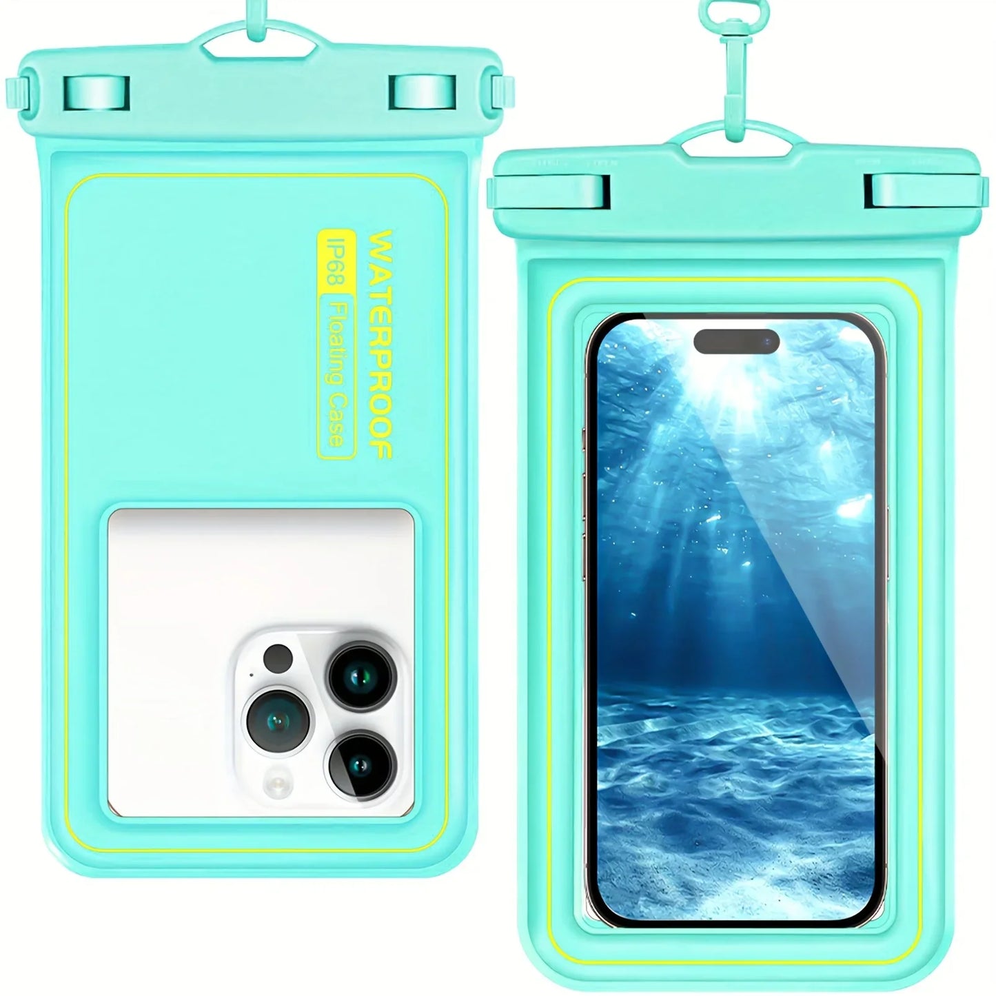 NEW Floating Airbag IP68 Waterproof Swimming Sports Bag Pouch Phone Case Touch Screen & Strap For iPhone Samsung 6.8" Mobile Phone