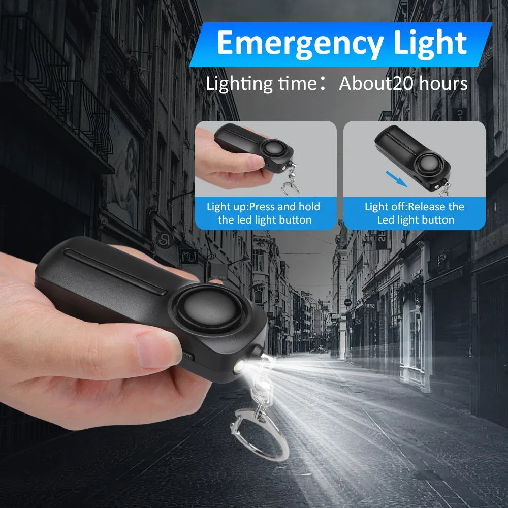 NEW Women Anti Attack Emergency Alarm 130dB Self Defense Alarm Portable Personal Safety Alarm with Keychain for Kids Girls Elderly Women Safety Security Accessories