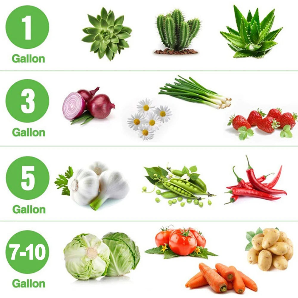3-5Pcs Vegetable/Flower/Plant Grow Bags 3/4/5/7/10 Gallon, Thickened Non-Woven Grow Bags, Aeration Fabric Pots with Handles