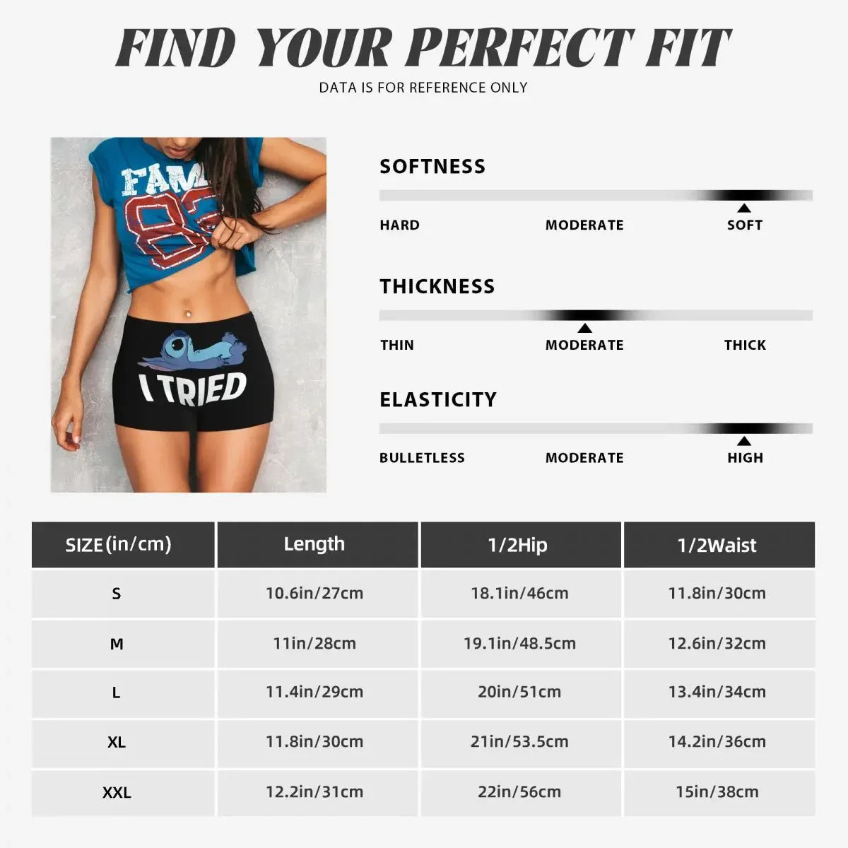 NEW Arrivals S-2XL Women's Stitch Anime Workout Yoga Shorts I Tried Gym Athletic Volleyball Biker Shorts Girls Sports Apparel Accessories