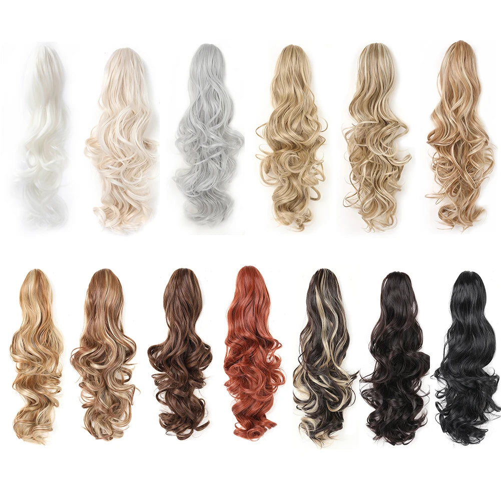 Ponytail Extension Claw Curly Wavy Clip in Hairpiece Ponytail Hair Extensions Long Pony Tail Synthetic for Women